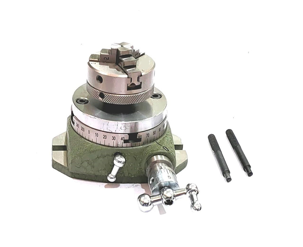 Small Watchmaker 2-3/4" (2.75 Inch) Rotary Table with 50 mm Chuck and Back Plate