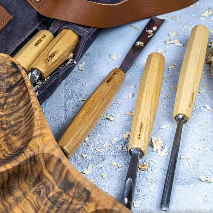 Wood Carving Tools, 12-Piece Wood Whittling Kit with Mallet and Canvas Case Woodworking Chisel Set for Beginners and Professionals