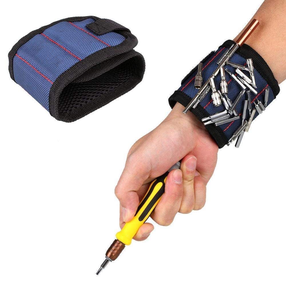Magnetic Wristband for Holding Screws, Nails, Super Strong Magnets Tools Gifts for Dad