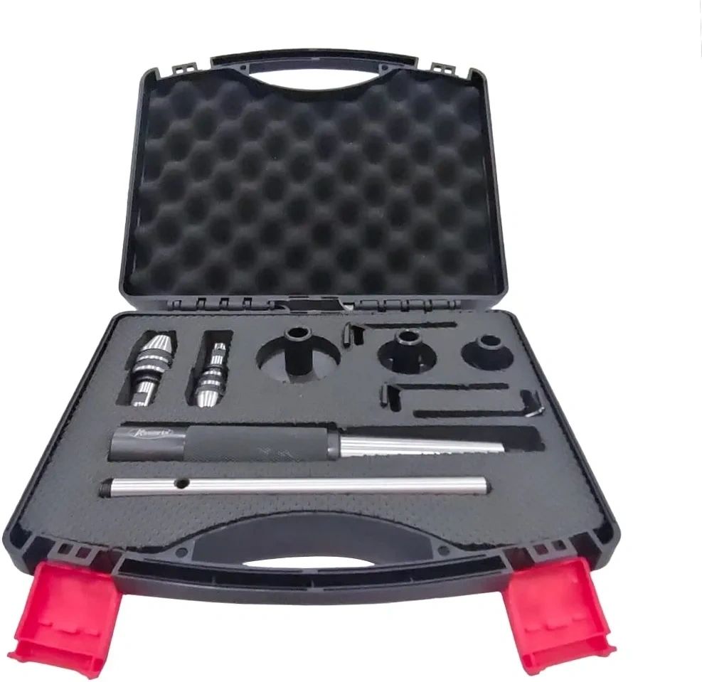 Tapping, reaming and threading die holder set for lathe tailstock with Plastic Box