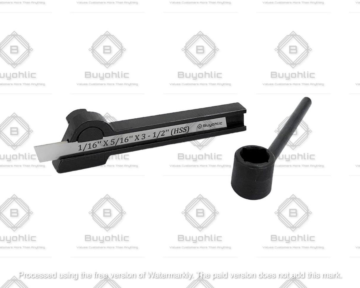 Precision grooving lathe parting tool holder setup