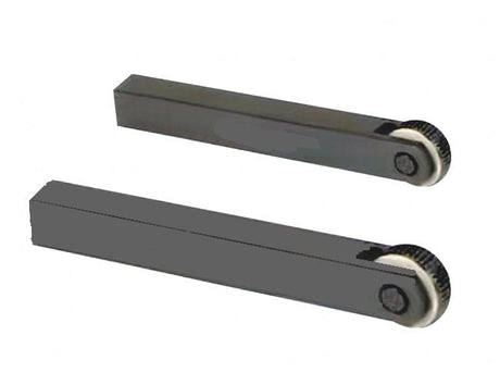 Lathe knurling tool holder arm side view