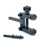 Clamp knurling tool components with springs and wheels