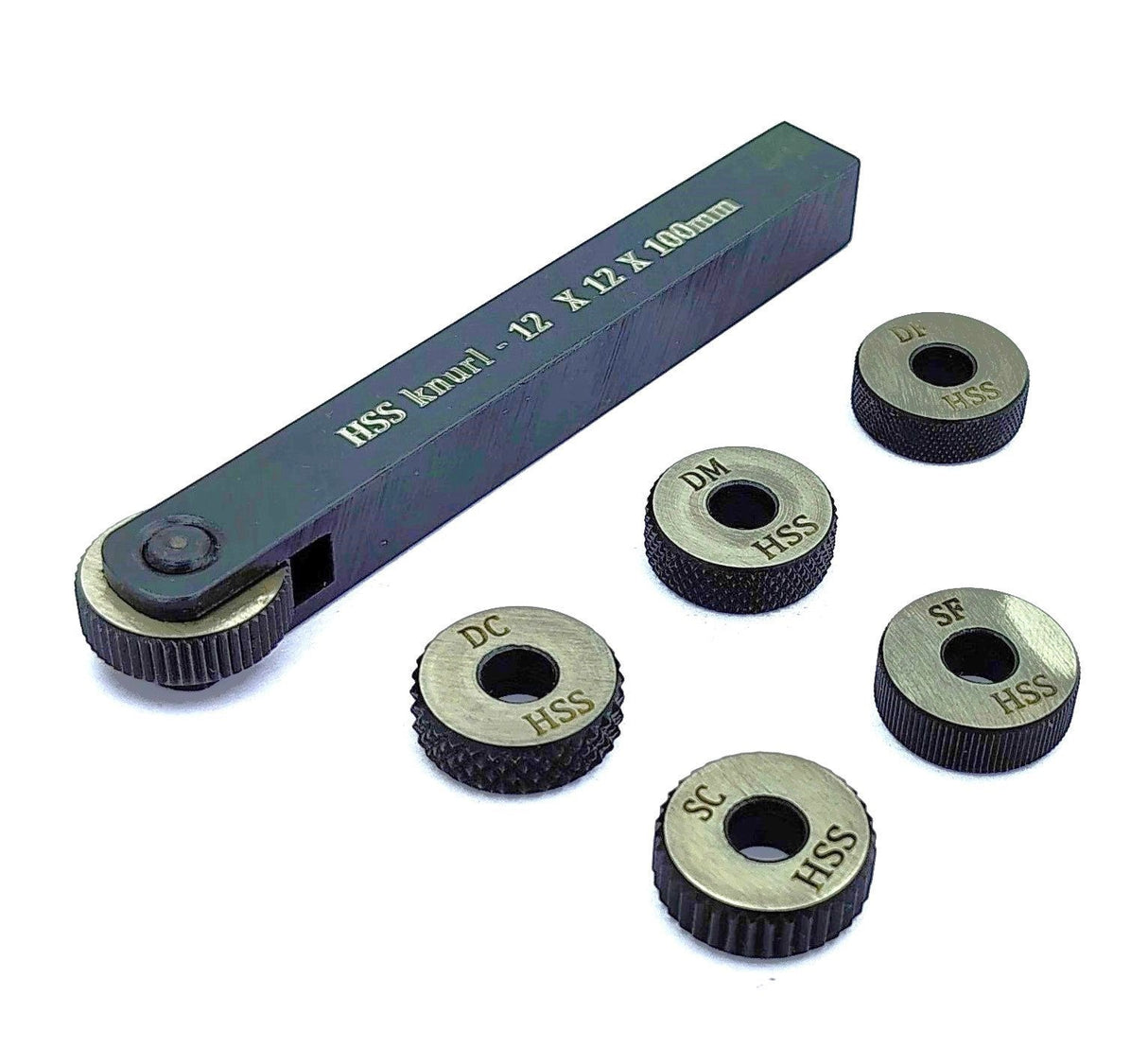 HSS knurling tool 12×12×100mm with knurl wheels