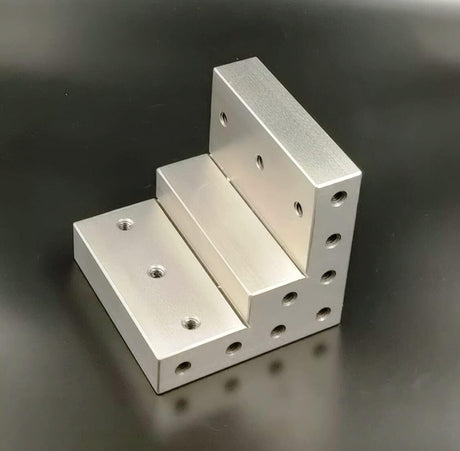 Caste Iron 100 mm/ 4" Stepped Angle Plate-Tapped Drills