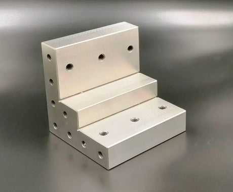 Caste Iron 100 mm/ 4" Stepped Angle Plate-Tapped Drills