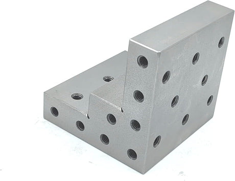 Caste Iron 100 mm/ 4" Stepped Angle Plate-Tapped Drills