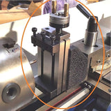 Milling operation performed using Mini Lathe Milling Attachment