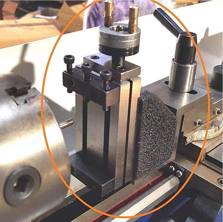 Milling operation performed using Mini Lathe Milling Attachment