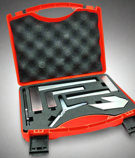New Starter Engineer Kit (Try Squares, Center Squares, Carbide Scriber Pen, & Y Center Finder) Supplied With Plastic Case