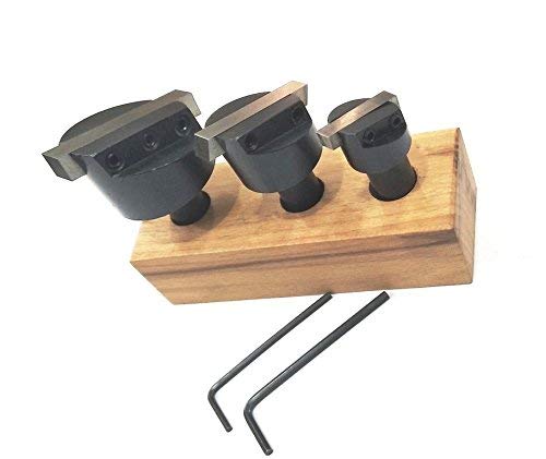 Fly Cutting Tool Set of 3 Pcs with HSS Tool Bit- 1/2" Inch Shank (Head Diameter 3/4", 1-1/8" & 1-1/2" Inches)  With Wooden Stand