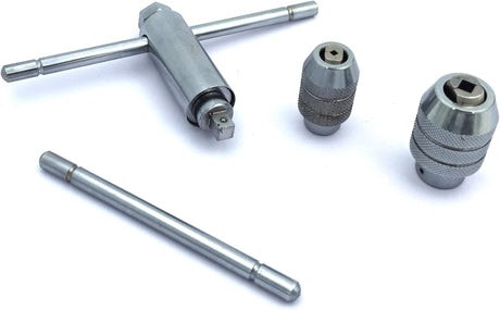 Ratchet Type Tap Wrench with Interchangeable Heads Set Capacities 1/8" to 1/4" & 1/4" to 1/2"