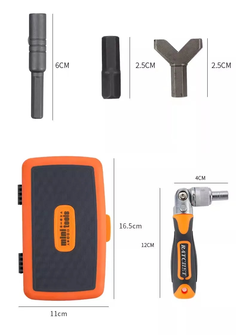 38 Pcs Interchangeable screw driver heads Set and 10 hex Drive Socket Set ratchet adjustable wrench All in One Screwdriver Set