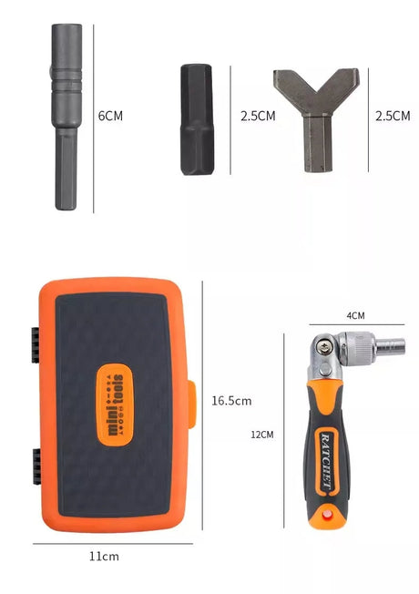 38 Pcs Interchangeable screw driver heads Set and 10 hex Drive Socket Set ratchet adjustable wrench All in One Screwdriver Set