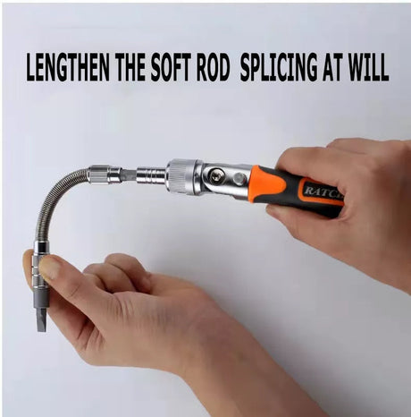 Buyohlic International 38 Pcs Interchangeable screw driver heads Set and 10 hex Drive Socket Set ratchet adjustable wrench All in One Screwdriver Set