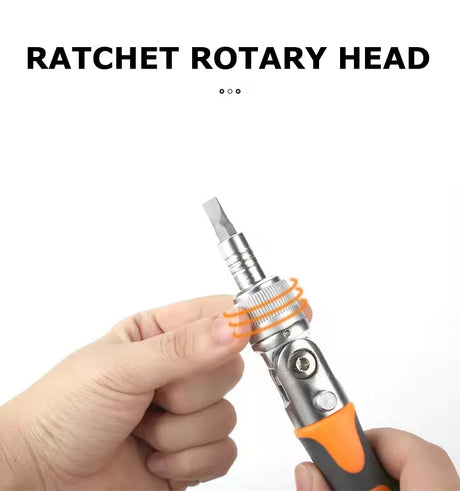 38 Pcs Interchangeable screw driver heads Set and 10 hex Drive Socket Set ratchet adjustable wrench All in One Screwdriver Set