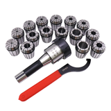 15 Pc ER40 Precision Collet Set with R8 Bridgeport Shank Holder & Wrench Milling & Drilling