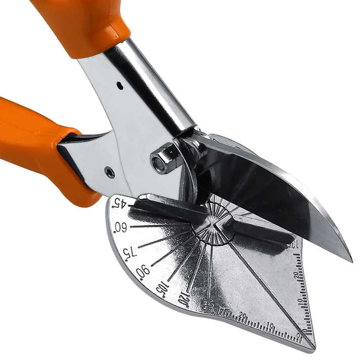 Multi Angle Miter Shears for Angular Cutting of Moulding and Trim, Adjustable at 45 To 135 Degree Angle Cutting Tool Including 3 Spare Blades