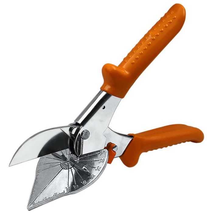Multi Angle Miter Shears for Angular Cutting of Moulding and Trim, Adjustable at 45 To 135 Degree Angle Cutting Tool Including 3 Spare Blades