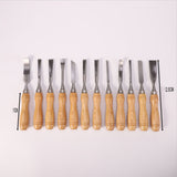 12-Pieces Woodworking Wood Chisel Set with Wooden Box Razor Sharp CR-V 60 Steel Blades