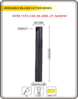 Indexable Insert Endmill 200 Length II 10 Pcs R39011T3 Carbide Inserts Free