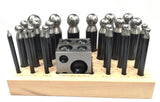 Precision Quality Steel Dapping Block Doming Die Punch Set of 24 Pcs Jewelry Making,Shaping Machine Tools