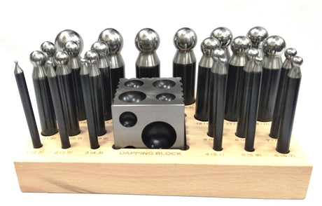 Precision Quality Steel Dapping Block Doming Die Punch Set of 24 Pcs Jewelry Making,Shaping Machine Tools