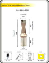 Indexable Insert U Drill 26 MM II Weldon Shank II Through Coolant II 10 pcs Carbide Inserts FREE
