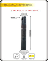 Diameter 32 mm I Shank 25 mm ~ Indexable Insert Endmill 200 Length II 10 Pcs XOMX1204 Carbide Inserts Free