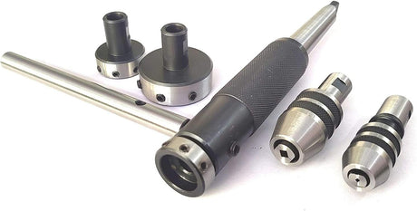 Tapping, reaming and threading die holder set for lathe tailstock with Plastic Box