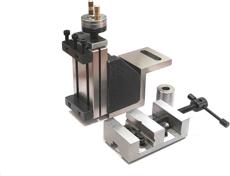 Precision mini lathe vertical slide with instant milling attachment