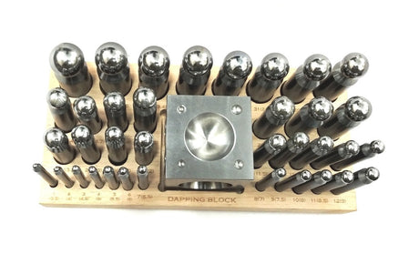 Precision Steel Dapping Block Doming Die Punch Jumbo Set of 37 Pcs- Jewelry Making,Shaping