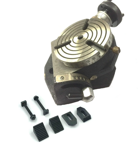Horizontal Vertical 4" Inch II 100 mm Rotary Milling Indexing Table with M6 Clamp Kit