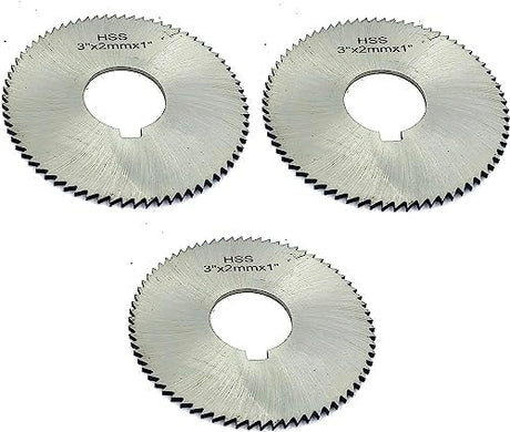 Pack of 3 Pcs Slitting Saw Cutting HSS M2 Blades- Keyway Hole