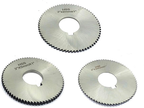 Pack of 3 Pcs Slitting Saw Cutting HSS M2 Blades- Keyway Hole
