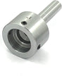 Lathe threading setup using Round die holder accessory
