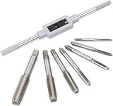 Buyohlic 8 pcs Taps Set with Adjustable Tap Wrench 1/16-1/2'' for Internal and External Threading Taps Size M3 M4 M5 M6 M8 M10 M12