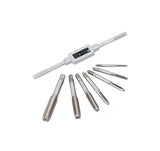 Buyohlic 8 pcs Taps Set with Adjustable Tap Wrench 1/16-1/2'' for Internal and External Threading Taps Size M3 M4 M5 M6 M8 M10 M12
