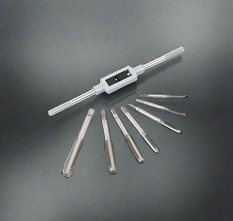 Buyohlic 8 pcs Taps Set with Adjustable Tap Wrench 1/16-1/2'' for Internal and External Threading Taps Size M3 M4 M5 M6 M8 M10 M12