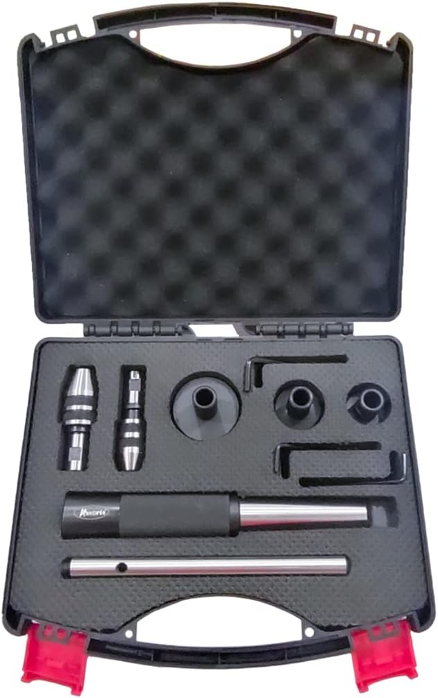 Tapping, reaming and threading die holder set for lathe tailstock with Plastic Box