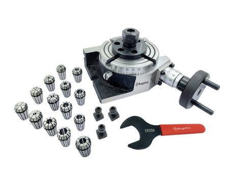 4" | 100mm 4 slot Rotary table with ER Adopter & T-nuts with Spanner