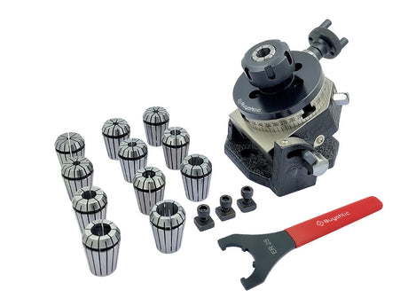 3" Inch I 80mm Tilting 4 slot Rotary Indexing table with ER Adopter & Spanner