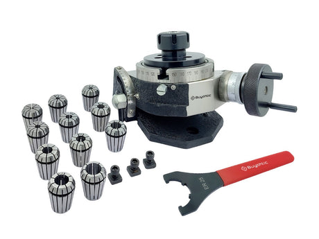 4" | 100mm Tilting 4 slot Rotary table with ER Adopter & T-nuts with Spanner