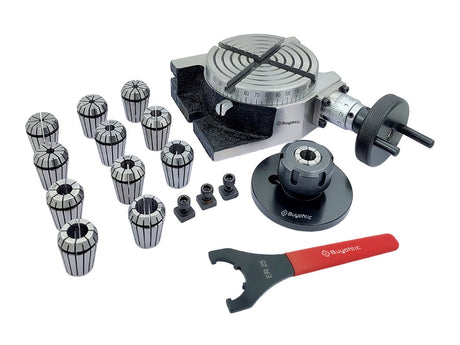 4" | 100mm 4 slot Rotary table with ER Adopter & T-nuts with Spanner