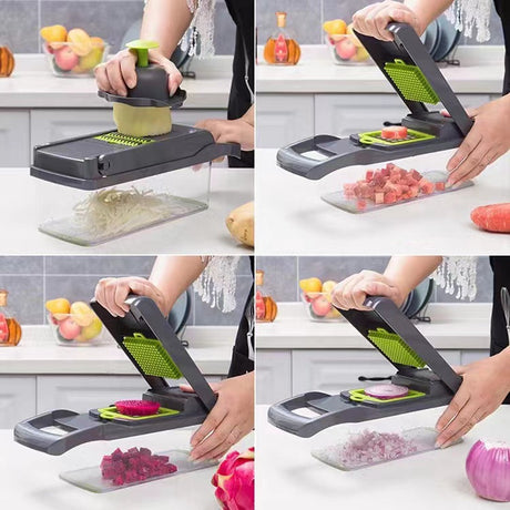 16 In 1 Handheld Manual Kitchen Multifunctional Potato Veggie Grater Mandoline Slicer Chopper