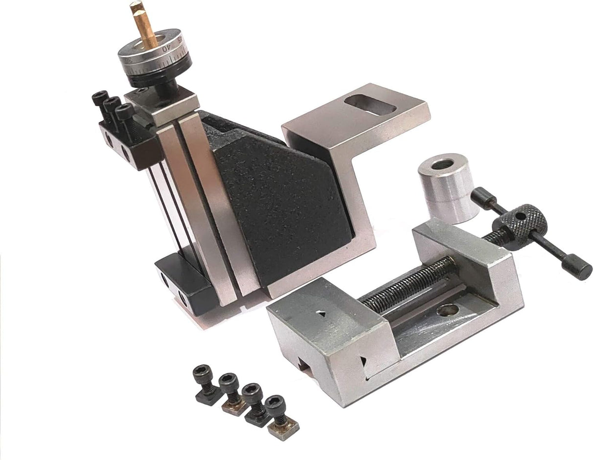 Mini Vertical Slide (90 x 50 mm) with 2"/ 50 mm Steel Vice-Instant Milling-on Small Bench Lathes