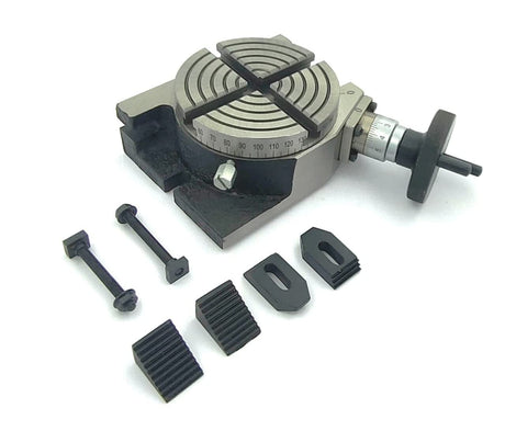 Horizontal Vertical 4" Inch II 100 mm Rotary Milling Indexing Table with M6 Clamp Kit