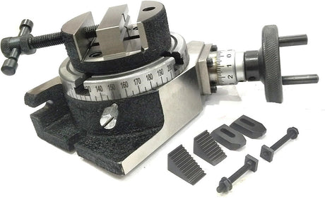 Milling Indexing 4"/100 mm Rotary Table Horizontal Vertical with Suitable Round Vices & Clamp Kits
