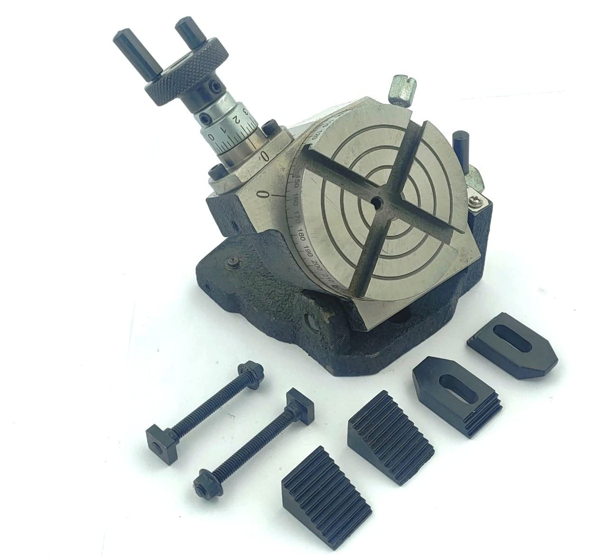 Horizontal Vertical 4" Inch II 100 mm Rotary Milling Indexing Table with M6 Clamp Kit