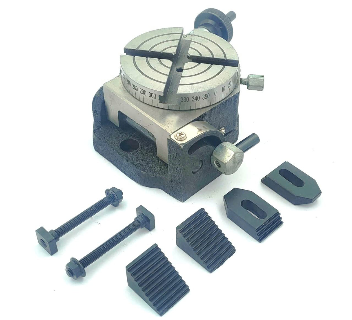 Horizontal Vertical 4" Inch II 100 mm Rotary Milling Indexing Table with M6 Clamp Kit